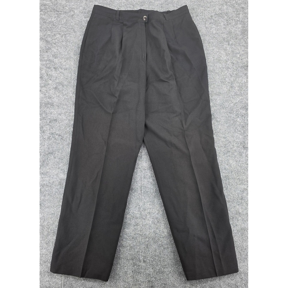 Sophisticates by Pendleton Black Pleated High Rise Straight Leg Trousers USA